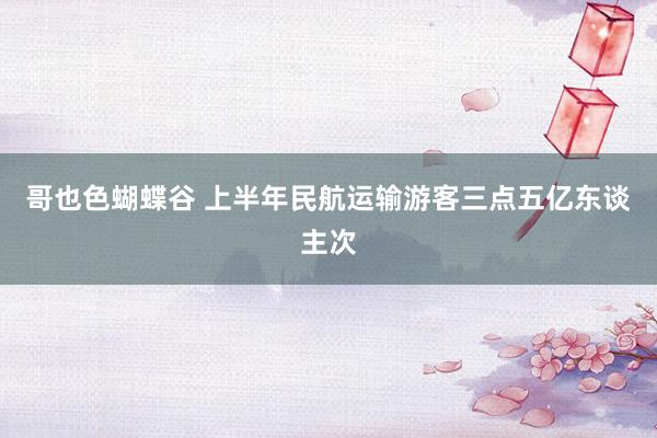 哥也色蝴蝶谷 上半年民航运输游客三点五亿东谈主次