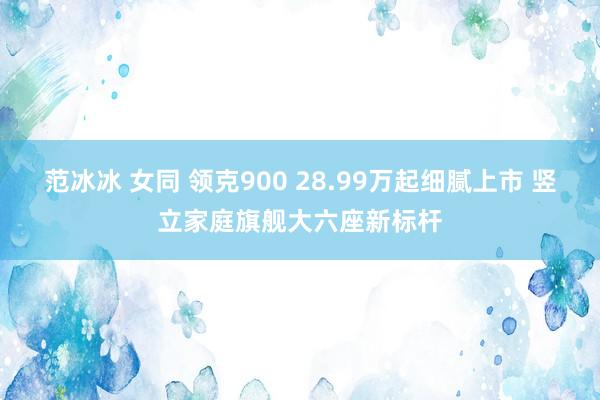 范冰冰 女同 领克900 28.99万起细腻上市 竖立家庭旗舰大六座新标杆