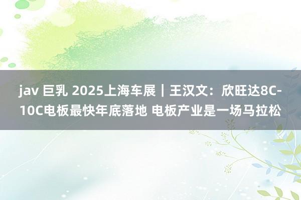 jav 巨乳 2025上海车展｜王汉文：欣旺达8C-10C电板最快年底落地 电板产业是一场马拉松