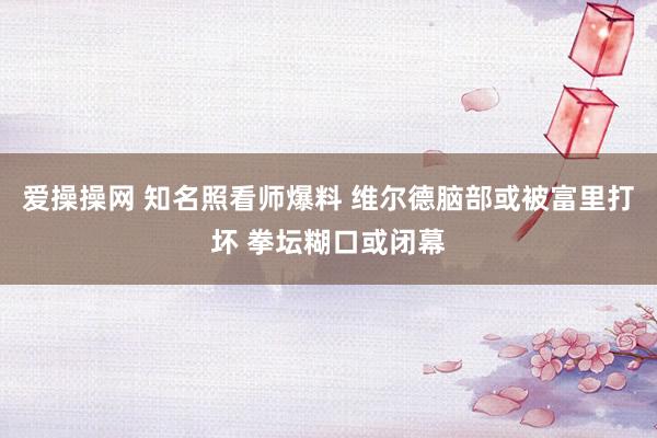 爱操操网 知名照看师爆料 维尔德脑部或被富里打坏 拳坛糊口或闭幕