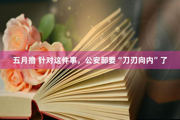 五月撸 针对这件事，公安部要“刀刃向内”了