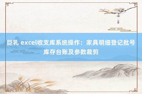 巨乳 excel收支库系统操作：家具明细登记批号库存台账及参数裁剪