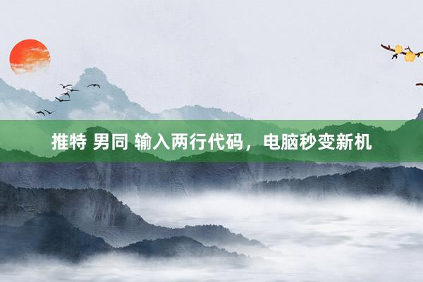 推特 男同 输入两行代码，电脑秒变新机