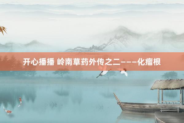 开心播播 岭南草药外传之二———化瘤根
