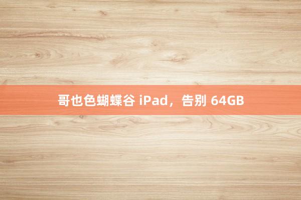 哥也色蝴蝶谷 iPad，告别 64GB